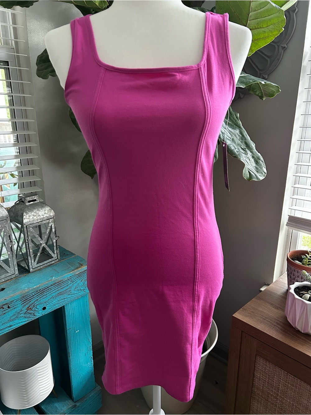NWT wild fable bodycon midi dress pink size medium - Picture 6 of 8
